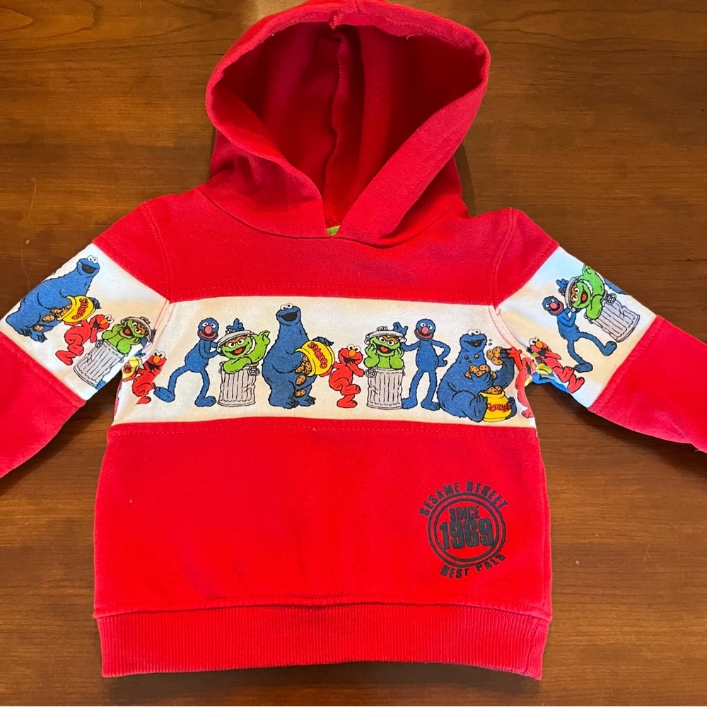 Sesame Street Red Character Hoodie 3-6 months Baby Hooded Sweatshirt